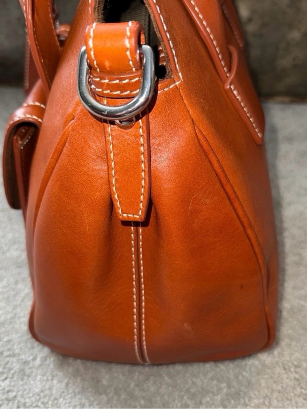 Dooney & Bourke Florentine Toscana Front Pocket Satchel in ginger with strap - Picture 8 of 12